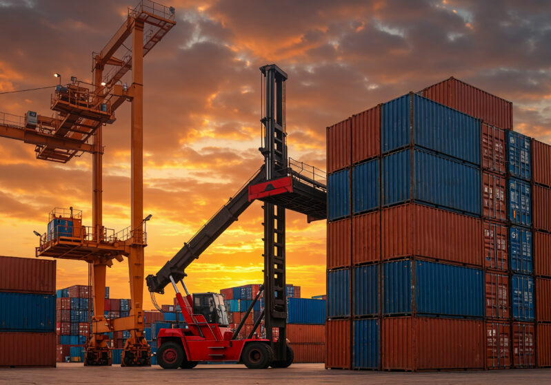 Shipping Containers Cargo Port Sunset X